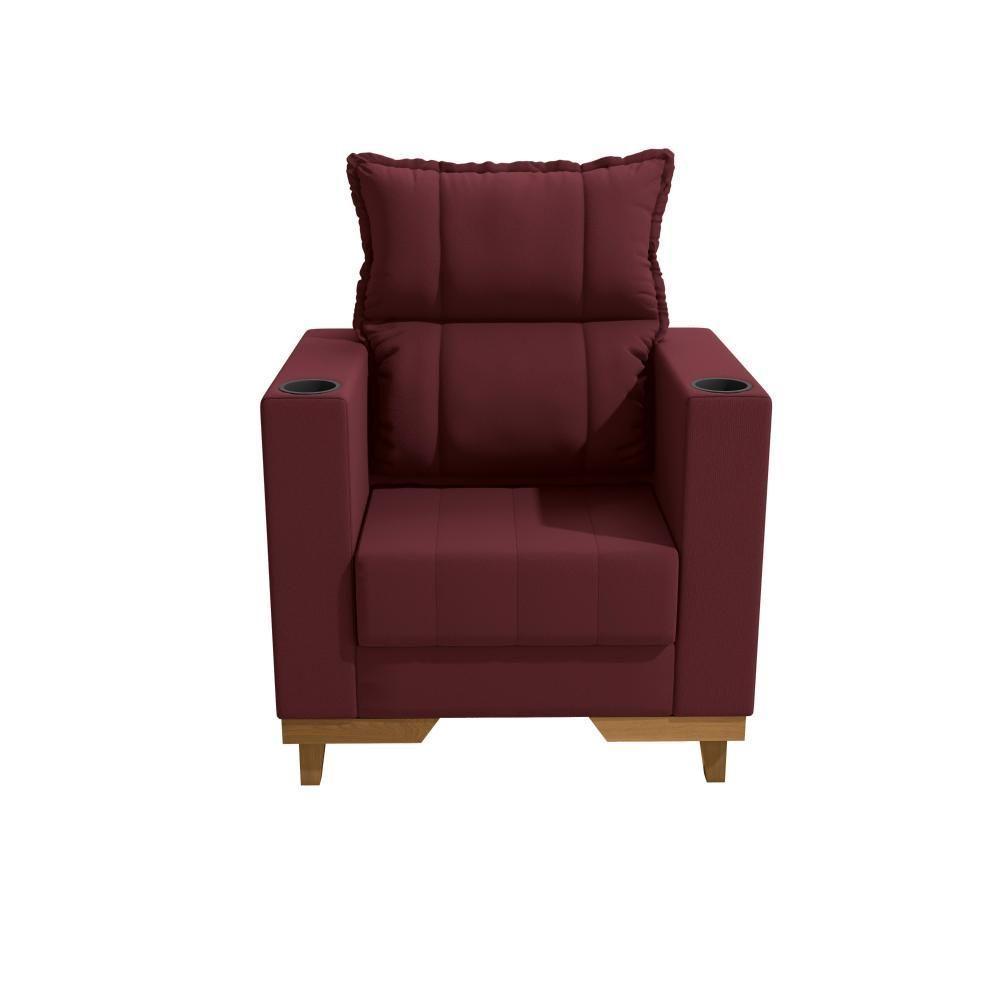 Poltrona Reclinável Kappesberg Florenza Veludo Bordô - 10