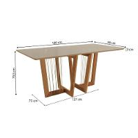 Conjunto Sala De Jantar Dora Em Madeira Maciça 6 Cadeiras Boucle Cinza - 5