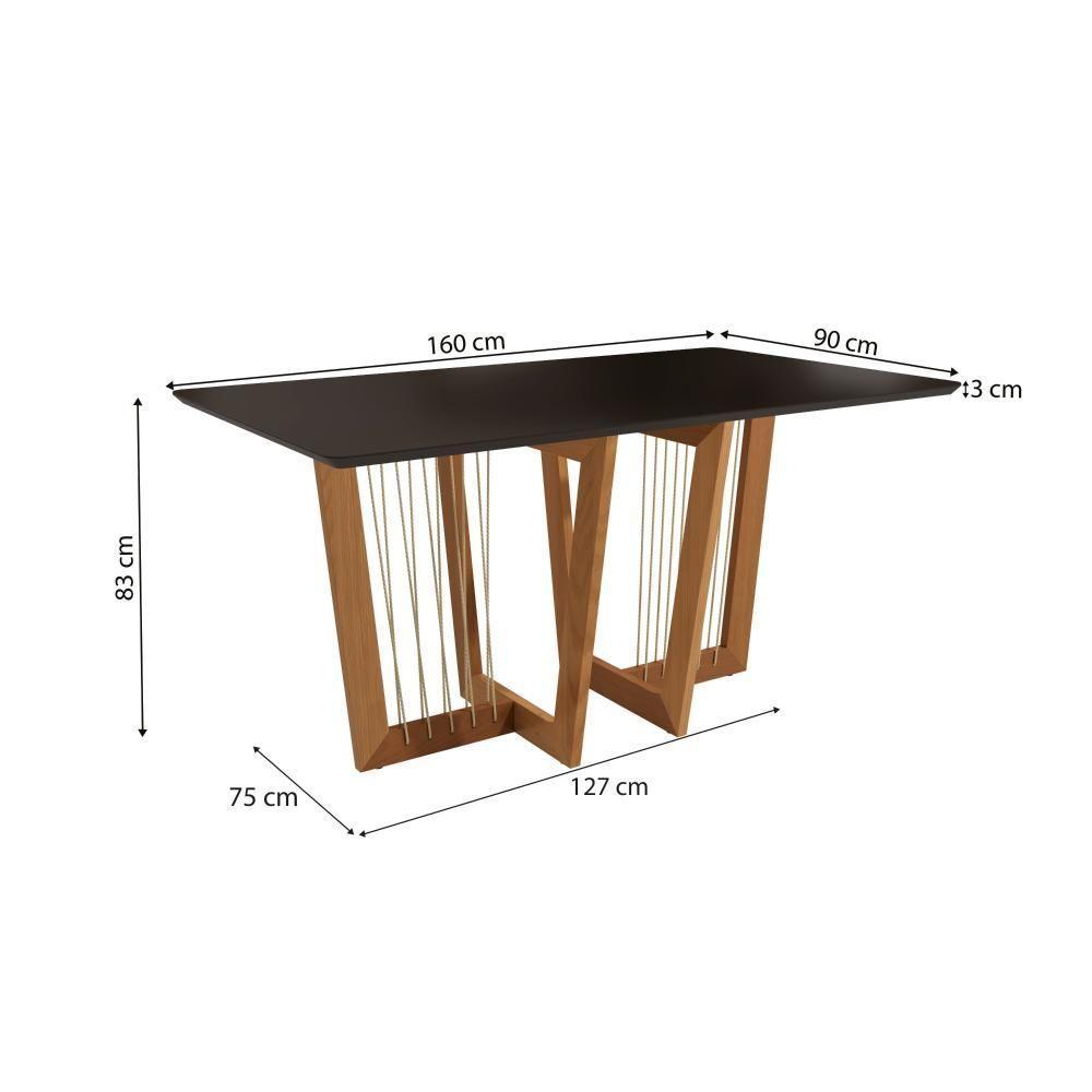 Conjunto Sala De Jantar Lina Em Madeira Maciça 6 Cadeiras Boucle Bege - 10