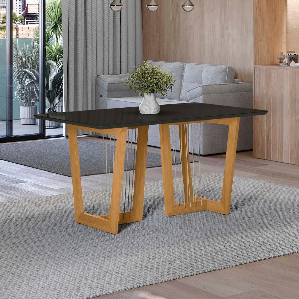 Conjunto Sala De Jantar Dora Em Madeira Maciça 6 Cadeiras Boucle Bege - 5