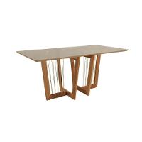 Conjunto Sala De Jantar Dora Em Madeira Maciça 6 Cadeiras Linho Fendi - 8