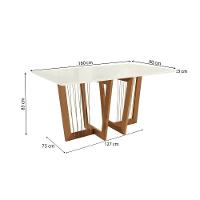 Conjunto Sala De Jantar Lina Em Madeira Maciça 6 Cadeiras Linho Fendi - 5