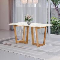 Conjunto Sala De Jantar Dora Em Madeira Maciça 6 Cadeiras Boucle Bege - 5