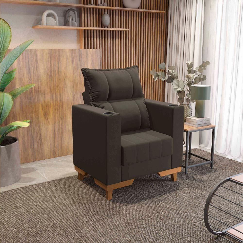 Poltrona Reclinável Kappesberg Florenza Suede Café - 1