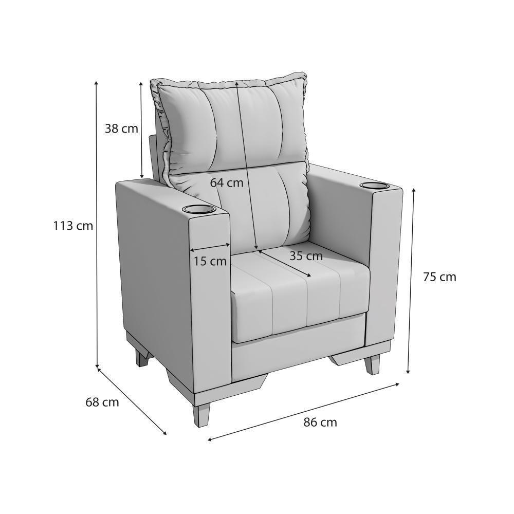 Poltrona Reclinável Kappesberg Florenza Suede Café - 5