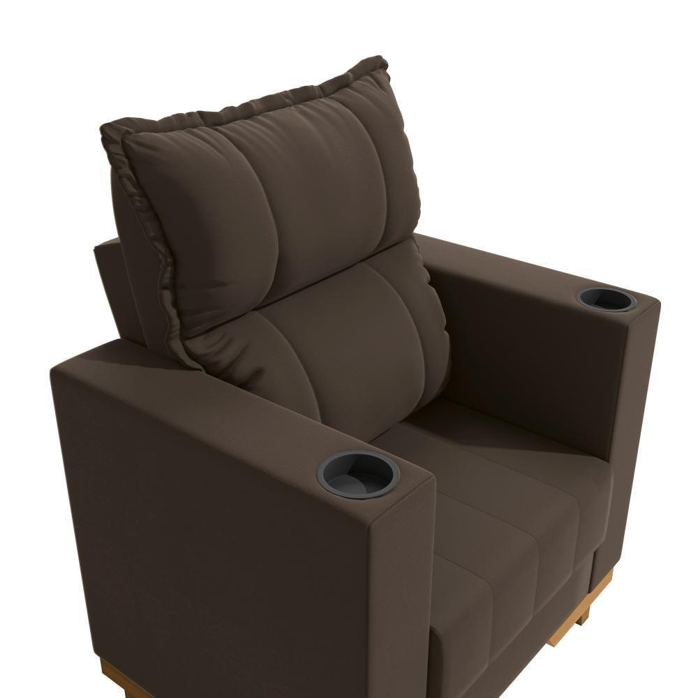 Poltrona Reclinável Kappesberg Florenza Suede Café - 9