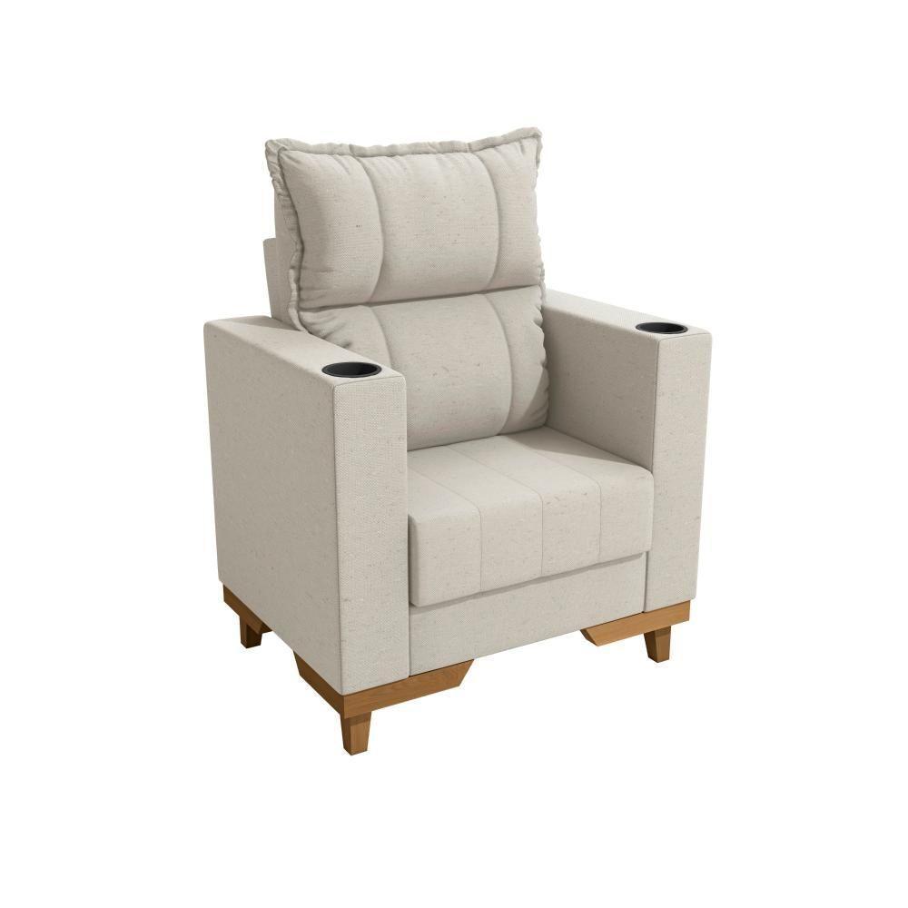 Poltrona Reclinável Kappesberg Florenza Linho Caqui - 2