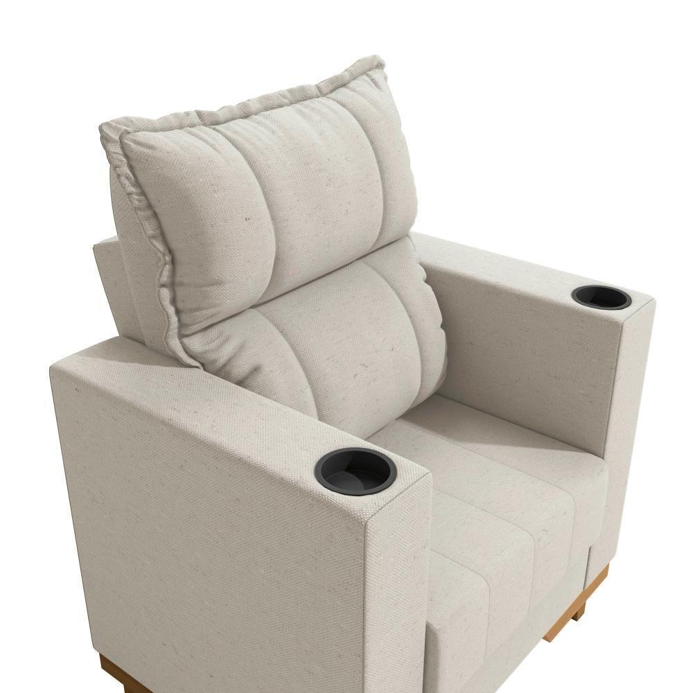 Poltrona Reclinável Kappesberg Florenza Linho Caqui - 6