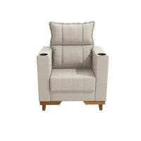 Poltrona Reclinável Kappesberg Florenza Linho Caqui - 10