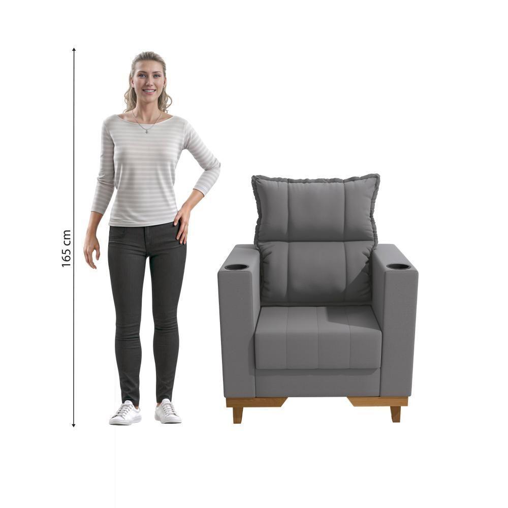 Poltrona Reclinável Kappesberg Florenza Veludo Titanio - 4