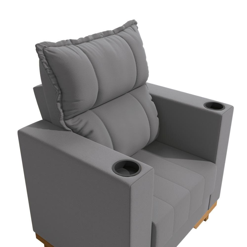 Poltrona Reclinável Kappesberg Florenza Veludo Titanio - 5