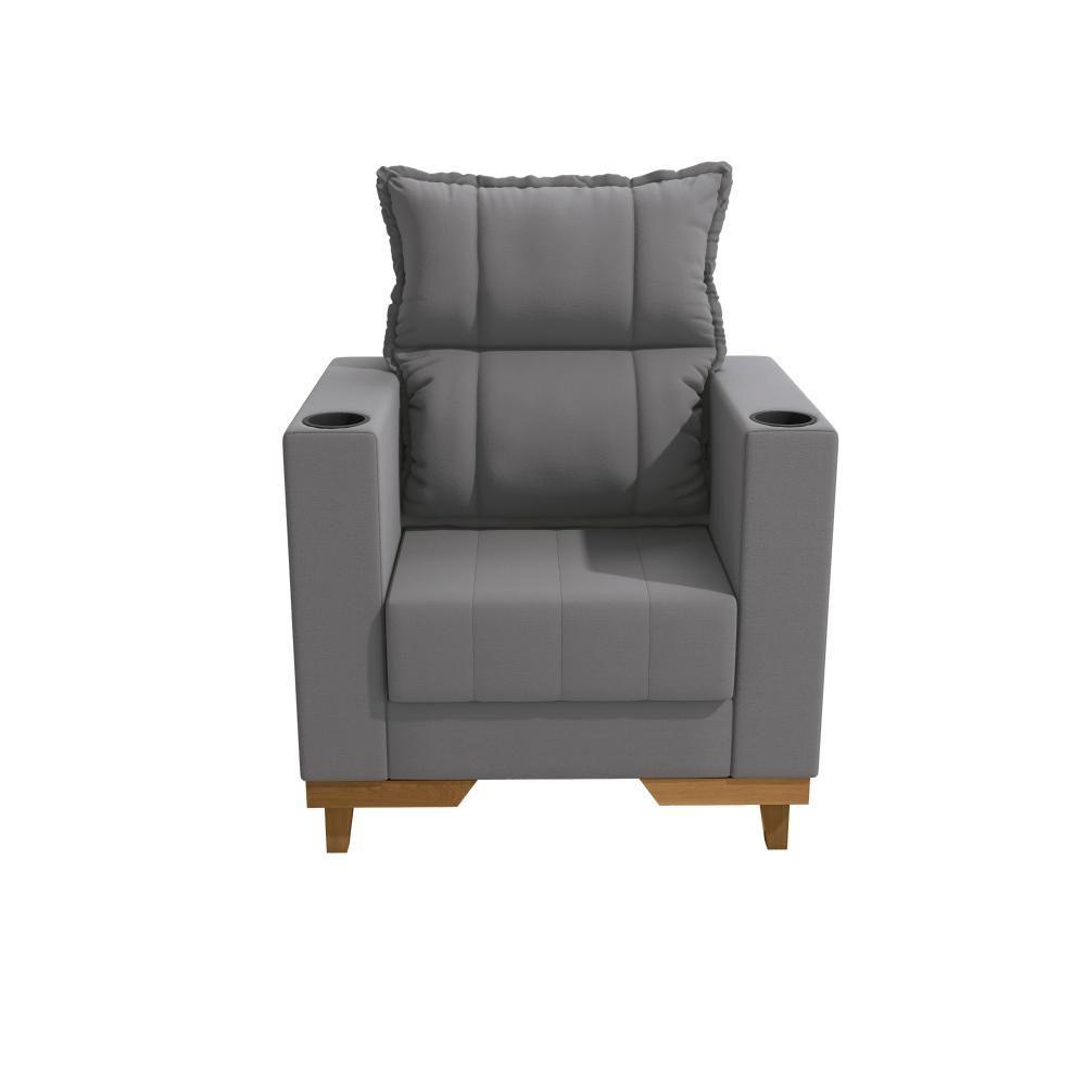 Poltrona Reclinável Kappesberg Florenza Veludo Titanio - 10