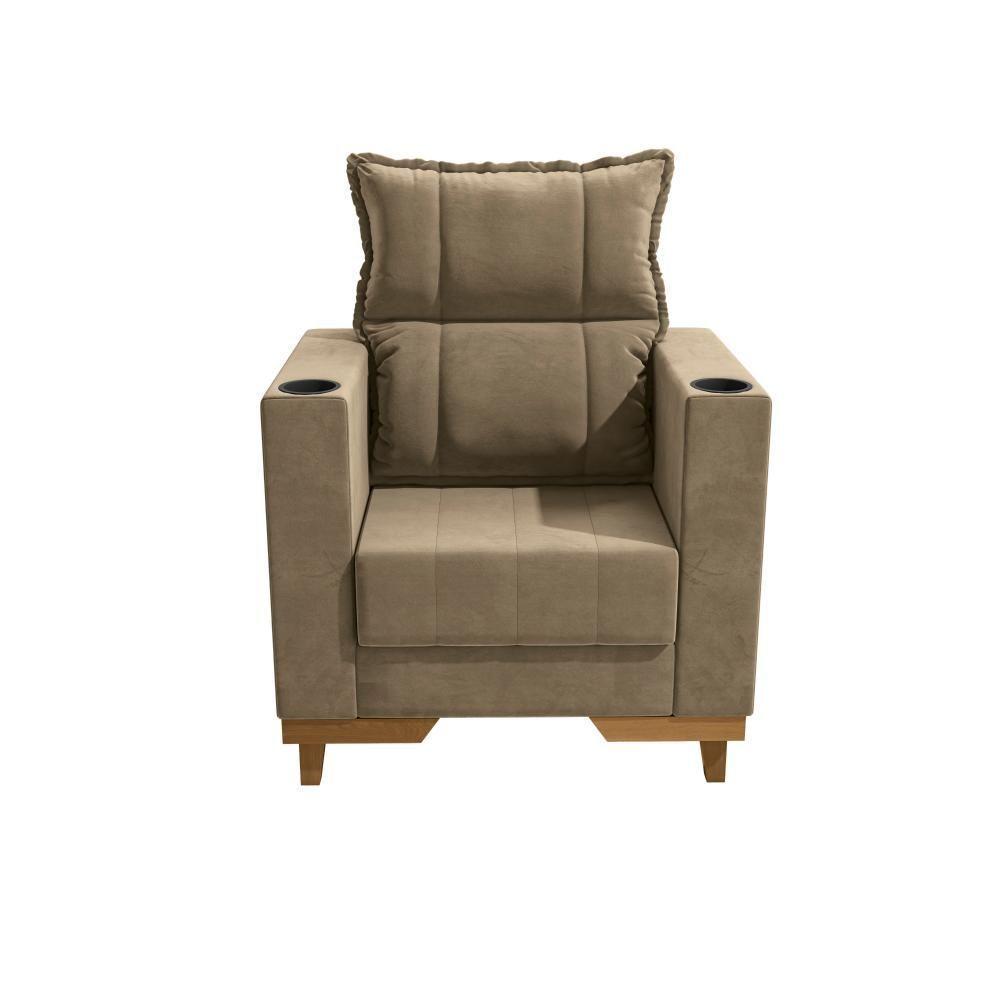 Poltrona Reclinável Kappesberg Florenza Veludo Bege - 10