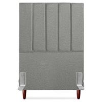 Cabeceira Solteiro 100 Cm Com Frame Carla Linho Cinza Escuro Artte Cinza Escuro - 5