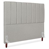 Cabeceira Queen 160 Cm Com Frame Carla Linho Cinza Artte Cinza - 1