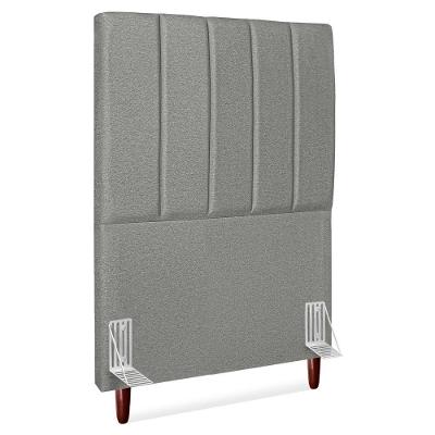 Cabeceira Solteiro 90 Cm Com Frame Carla Linho Cinza Escuro Artte Cinza Escuro