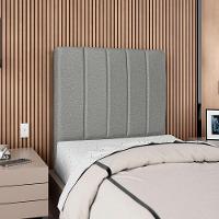 Cabeceira Solteiro 90 Cm Com Frame Carla Linho Cinza Escuro Artte Cinza Escuro - 2