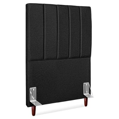 Cabeceira Solteiro 90 Cm Com Frame Carla Linho Preto Artte Preto