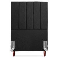 Cabeceira Solteiro 90 Cm Com Frame Carla Linho Preto Artte Preto - 5