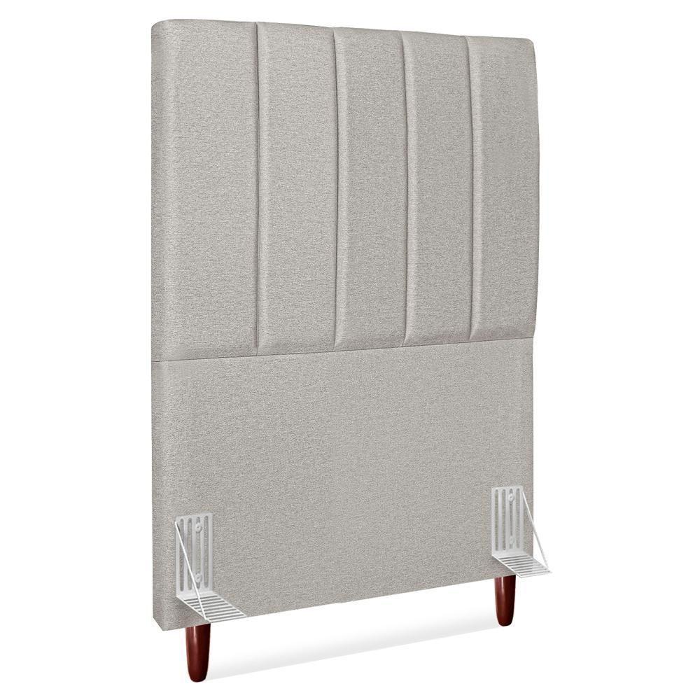 Cabeceira Solteiro 90 Cm Com Frame Carla Linho Cinza Artte Cinza - 1