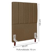 Cabeceira Solteiro 90 Cm Com Frame Carla Linho Marrom Artte Marrom