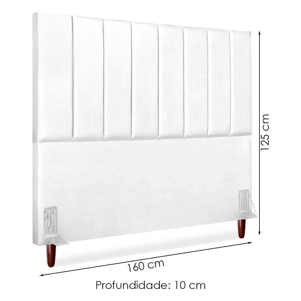 Cabeceira Queen 160 Cm Com Frame Carla Corino Branco Artte Branco - 2