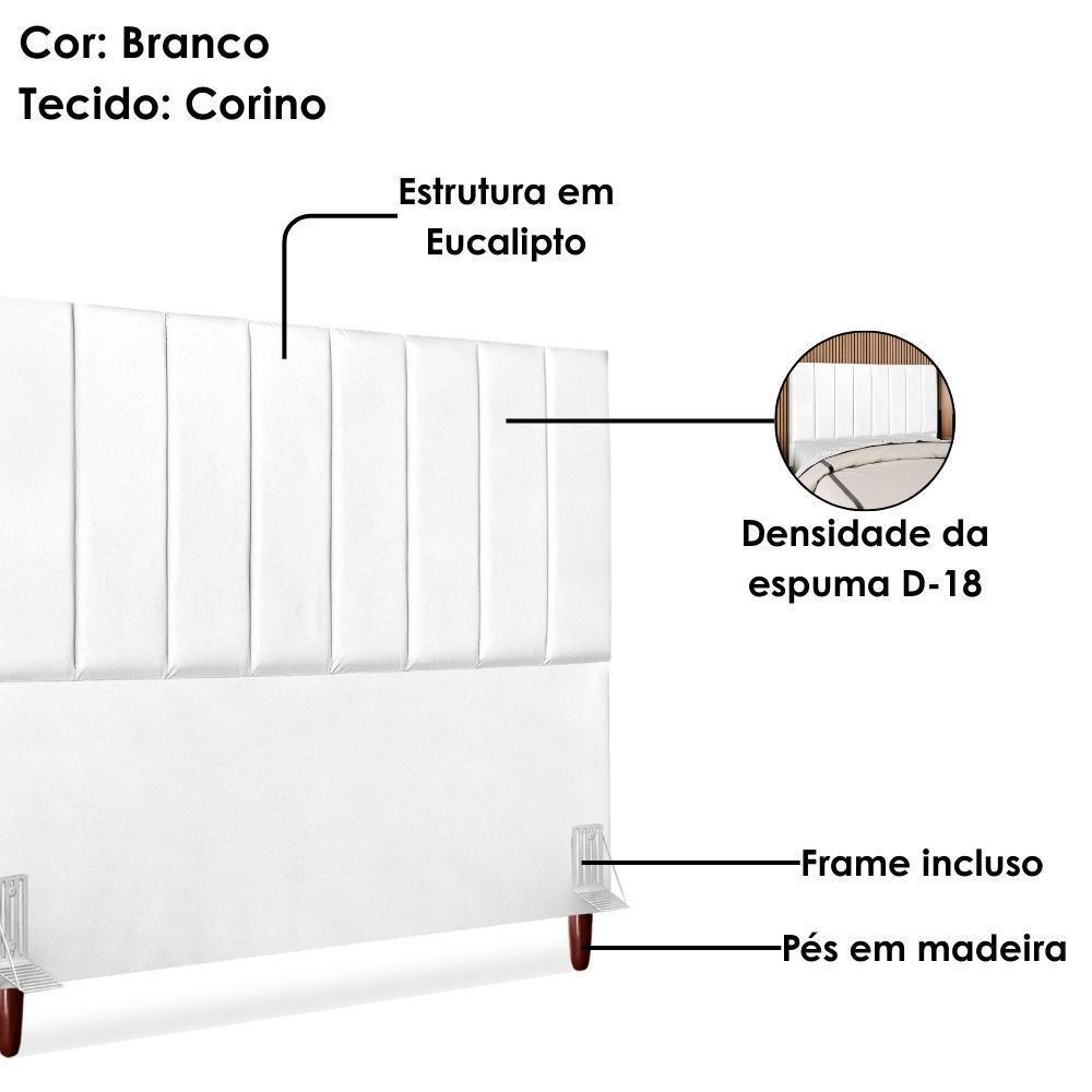 Cabeceira Queen 160 Cm Com Frame Carla Corino Branco Artte Branco - 3