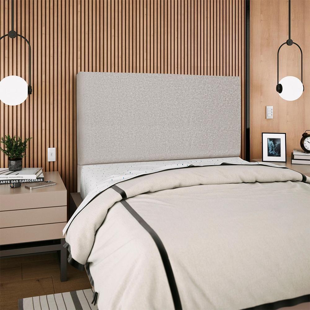 Cabeceira Casal 140 Cm Com Frame Luna Linho Cinza Artte Cinza - 8
