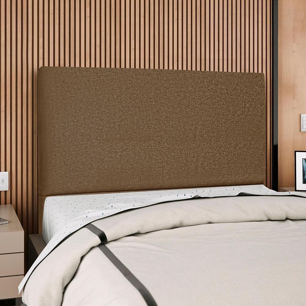 Cabeceira Casal 140 Cm Com Frame Luna Linho Marrom Artte Marrom - 2