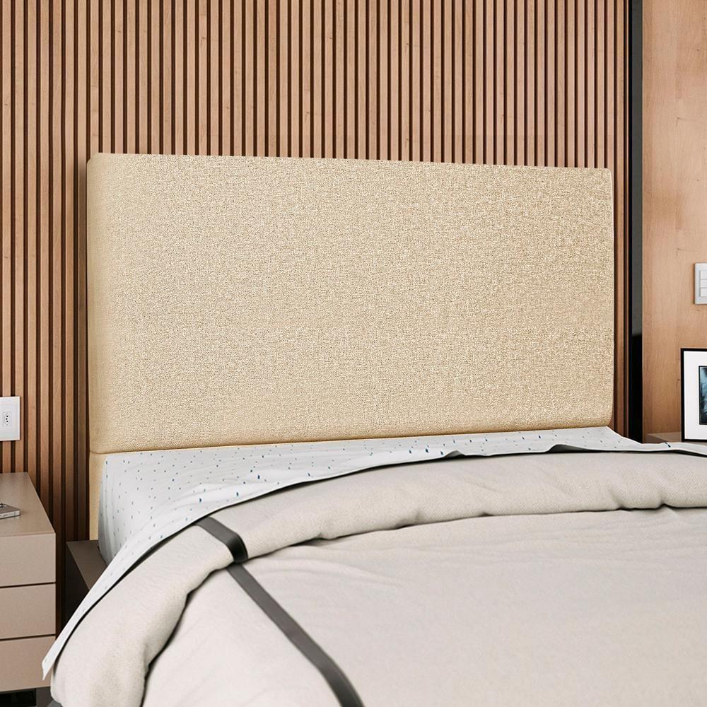 Cabeceira Casal 140 Cm Com Frame Luna Linho Bege Artte Bege - 2