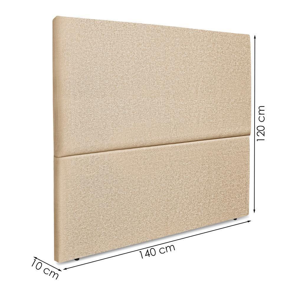 Cabeceira Casal 140 Cm Com Frame Luna Linho Bege Artte Bege - 3
