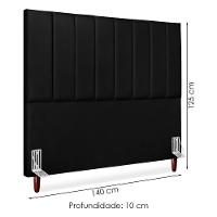 Cabeceira Casal 140 Cm Com Frame Carla Corino Preto Artte Preto