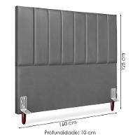 Cabeceira Queen 160 Cm Com Frame Carla Corino Cinza Artte Cinza - 3