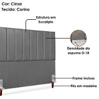 Cabeceira Queen 160 Cm Com Frame Carla Corino Cinza Artte Cinza