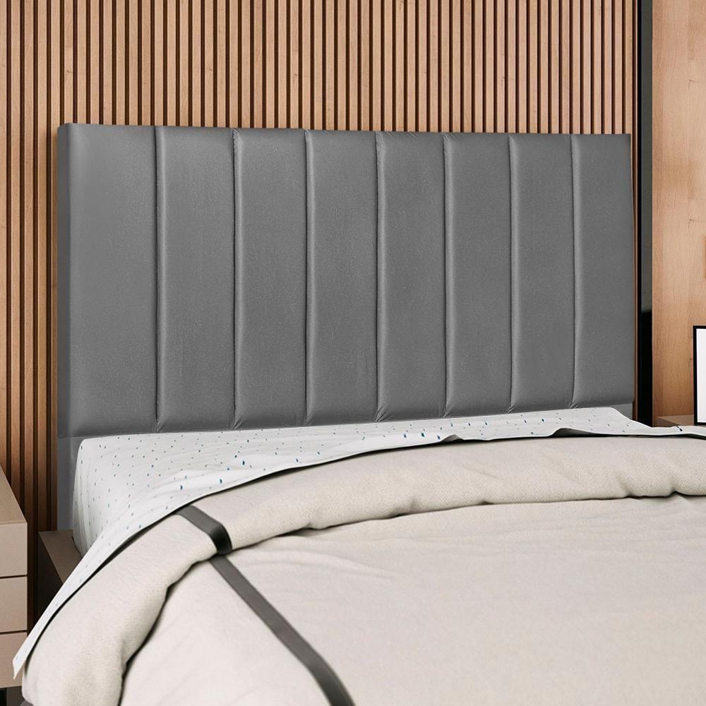 Cabeceira Casal 140 Cm Com Frame Carla Corino Cinza Artte Cinza - 2
