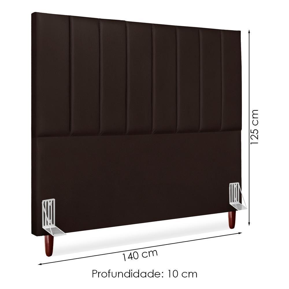 Cabeceira Casal 140 Cm Com Frame Carla Corino Marrom Artte Marrom - 3