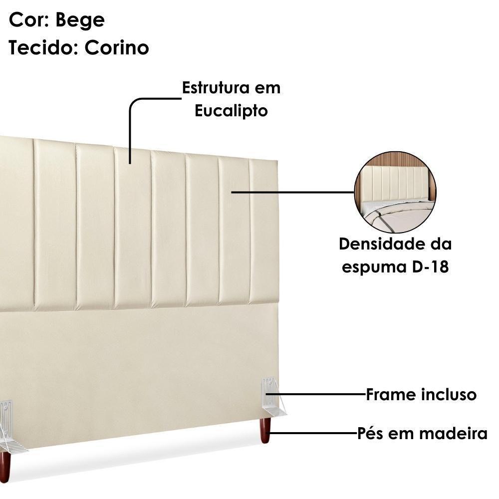 Cabeceira Queen 160 Cm Com Frame Carla Corino Bege Artte Bege - 4