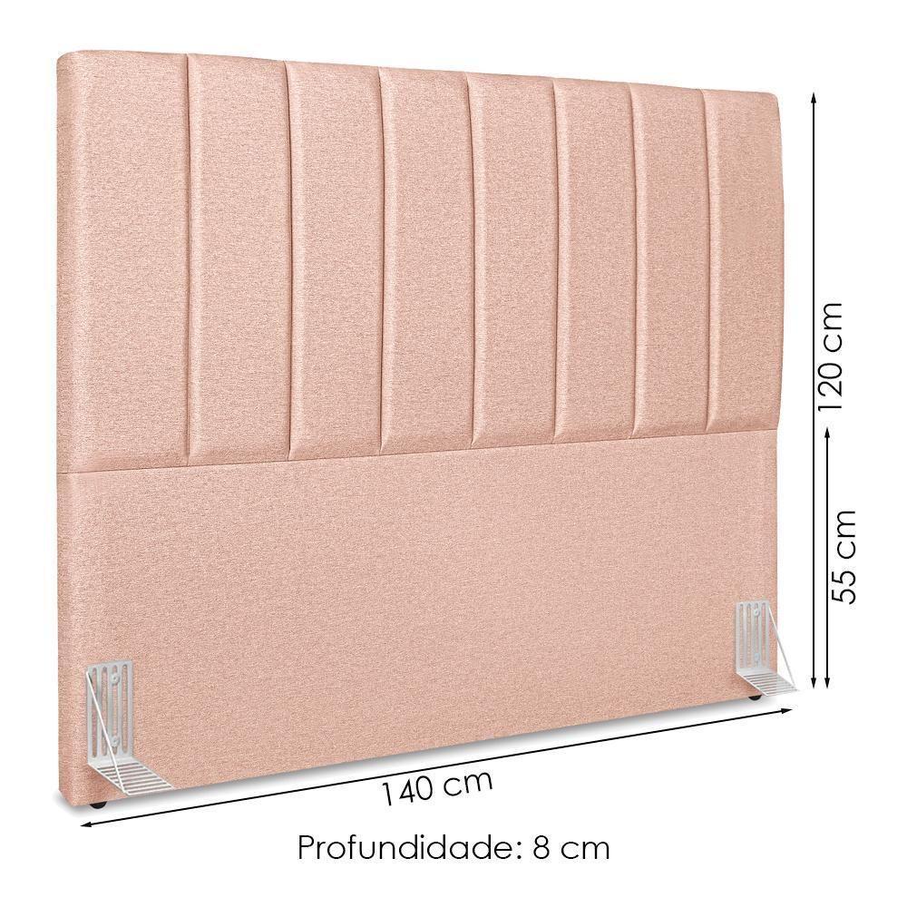Cabeceira Casal 140 Cm Com Frame Dalia Linho Rose Artte Rose - 3