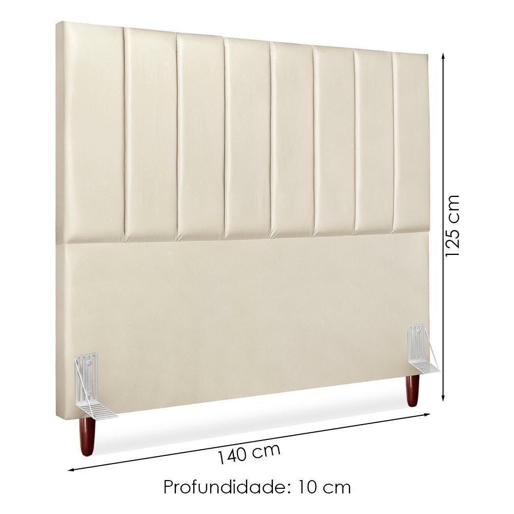 Cabeceira Casal 140 Cm Com Frame Carla Corino Bege Artte Bege - 7