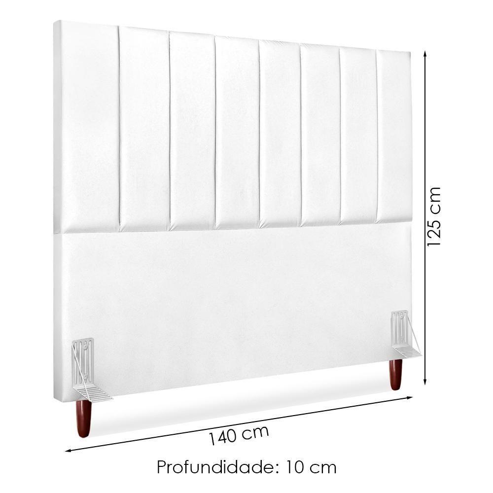 Cabeceira Casal 140 Cm Com Frame Carla Corino Branco Artte Branco - 3