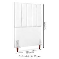 Cabeceira Solteiro 100 Cm Com Frame Carla Corino Branco Artte Branco - 3