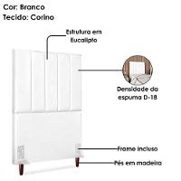 Cabeceira Solteiro 100 Cm Com Frame Carla Corino Branco Artte Branco