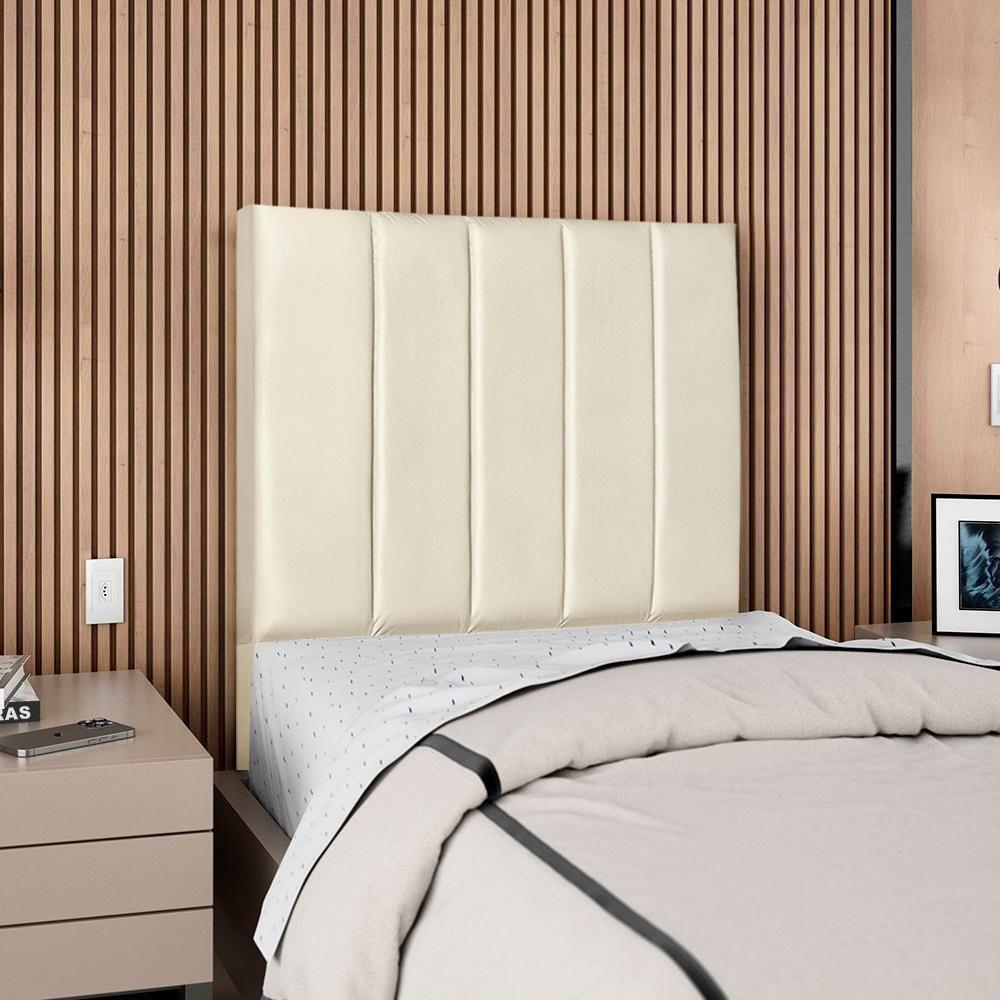 Cabeceira Solteiro 100 Cm Com Frame Carla Corino Bege Artte Bege - 2