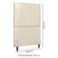 Cabeceira Solteiro 100 Cm Com Frame Carla Corino Bege Artte Bege - 3