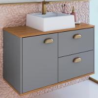 Gabinete Suspenso 80 Cm Mdf Cuba Branca Livia Freijo Urbi Faem Freijo Urbi - 2