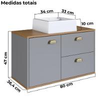 Gabinete Suspenso 80 Cm Mdf Cuba Branca Livia Freijo Urbi Faem Freijo Urbi - 3