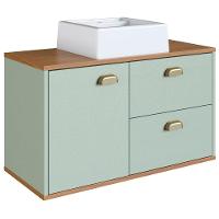 Gabinete Suspenso 80 Cm Mdf Cuba Branca Livia Freijo Moscatel Faem Freijo Moscatel - 1