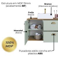 Gabinete Suspenso 80 Cm Mdf Cuba Branca Livia Freijo Moscatel Faem Freijo Moscatel - 7