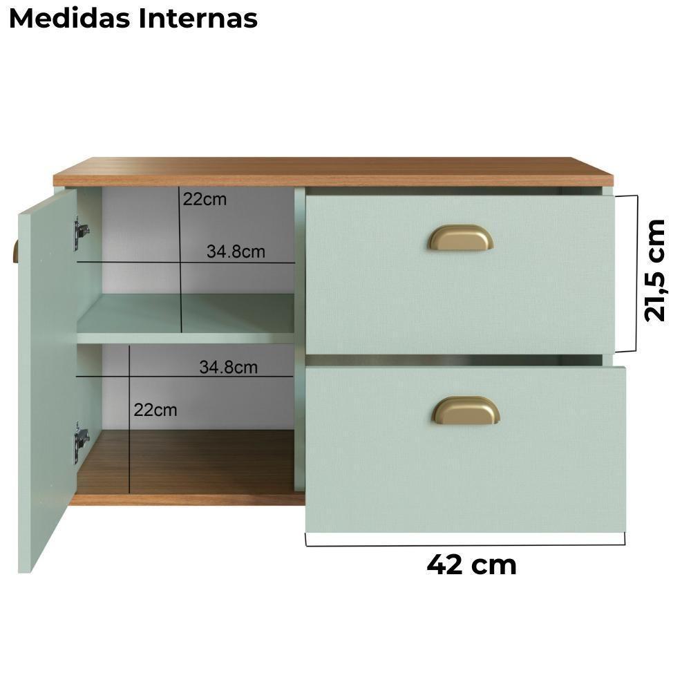 Gabinete Suspenso 01 Porta 2 Gavetas 80 Cm Mdf Livia Freijo Moscatel Faem Freijo Moscatel - 4