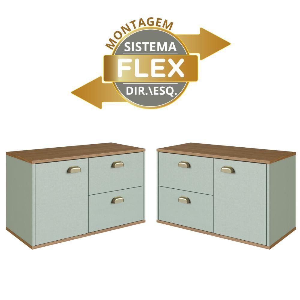 Gabinete Suspenso 01 Porta 2 Gavetas 80 Cm Mdf Livia Freijo Moscatel Faem Freijo Moscatel - 6